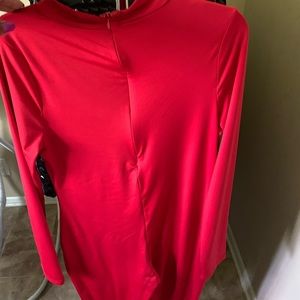 Red one piece body suit